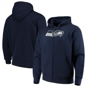 Wholesale Cheap Seattle Seahawks G-III Sports by Carl Banks Primary Logo Full-Zip Hoodie College Navy