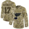 Wholesale Cheap Adidas Blues #17 Jaden Schwartz Camo Authentic Stitched NHL Jersey