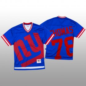 Wholesale Cheap NFL New York Giants #78 Andrew Thomas Blue Men\'s Mitchell & Nell Big Face Fashion Limited NFL Jersey