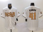 Cheap Men's New Orleans Saints #41 Alvin Kamara White Nola Baseball Jersey