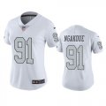 Wholesale Cheap Women's Las Vegas Raiders #91 Yannick Ngakoue Color Rush Limited Jersey