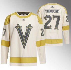 Cheap Men\'s Vegas Golden Knights #27 Shea Theodore Cream 2024 Winter Classic Breakaway Stitched Jersey