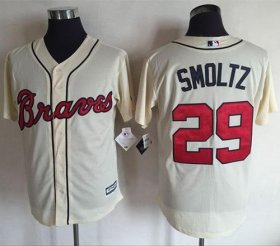 Wholesale Cheap Braves #29 John Smoltz Cream New Cool Base Stitched MLB Jersey