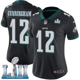 Wholesale Cheap Nike Eagles #12 Randall Cunningham Black Alternate Super Bowl LII Women\'s Stitched NFL Vapor Untouchable Limited Jersey