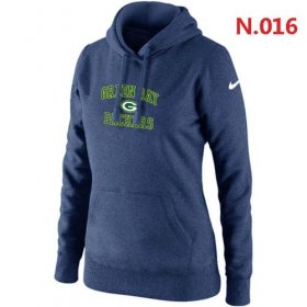 Wholesale Cheap Women\'s Nike Green Bay Packers Heart & Soul Pullover Hoodie Dark Blue