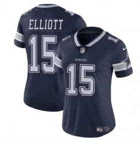 Wholesale Cheap Women\'s Dallas Cowboys #15 Ezekiel Elliott Navy Vapor Limited Football Stitched Jersey