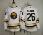 Wholesale Cheap Youth Buffalo Sabres #26 Rasmus Dahlin White With Gold 50th Anniversary Adidas Stitched NHL Jersey