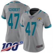 Wholesale Cheap Nike Jaguars #47 Joe Schobert Silver Women's Stitched NFL Limited Inverted Legend 100th Season Jersey