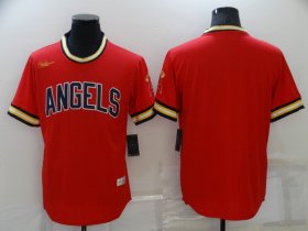 Wholesale Cheap Men\'s Los Angeles Angels Blank Red Cool Base Stitched Jersey