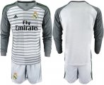 Wholesale Cheap Real Madrid Blank Grey Goalkeeper Long Sleeves Soccer Club Jersey