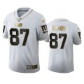 Wholesale Cheap New York Giants #87 Sterling Shepard Men's Nike White Golden Edition Vapor Limited NFL 100 Jersey