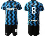 Wholesale Cheap Men 2020-2021 club Inter milan home 8 blue Soccer Jerseys