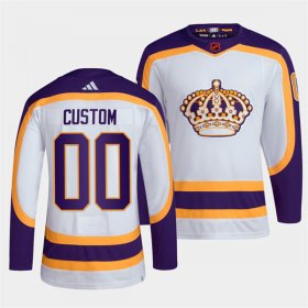 Wholesale Cheap Men\'s Los Angeles Kings Custom White 2022 Reverse Retro Stitched Jersey