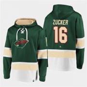 Wholesale Cheap Men's Minnesota Wild #16 Rem Pitlick Green All Stitched Sweatshirt Hoodie