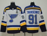 Wholesale Cheap Adidas Blues #91 Vladimir Tarasenko White Road Authentic Stitched NHL Jersey