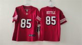 Cheap Women's San Francisco 49ers #85 George Kittle Red Vapor Alternate Football Stitched Jersey(Run Small)