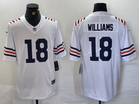 Cheap Men\'s Chicago Bears #18 Caleb Williams White 2024 Vapor Stitched Nike Alternate Classic Limited Jersey