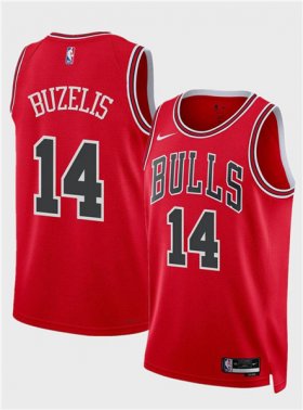 Men\'s Chicago Bulls #14 Matas Buzelis Red 2024 Draft Icon Edition Stitched Basketball Jersey