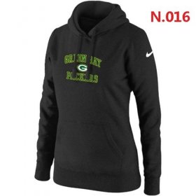 Wholesale Cheap Women\'s Nike Green Bay Packers Heart & Soul Pullover Hoodie Black