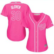 Wholesale Cheap Nationals #30 Koda Glover Pink Fashion Women's Stitched MLB Jersey