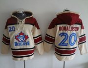 Wholesale Cheap Blue Jays #20 Josh Donaldson Cream Sawyer Hooded Sweatshirt MLB Hoodie