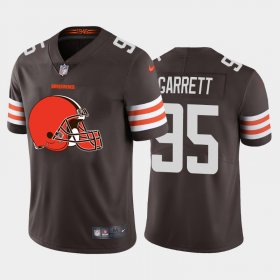 Wholesale Cheap Cleveland Browns #95 Myles Garrett Brown Men\'s Nike Big Team Logo Vapor Limited NFL Jersey