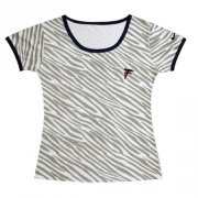 Wholesale Cheap Women's Nike Atlanta Falcons Chest Embroidered Logo Zebra Stripes T-Shirt