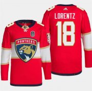 Cheap Men's Florida Panthers #18 Steven Lorentz Red 2024 Stanley Cup Final Patch Stitched Jersey