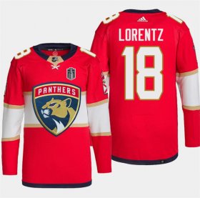 Cheap Men\'s Florida Panthers #18 Steven Lorentz Red 2024 Stanley Cup Final Patch Stitched Jersey