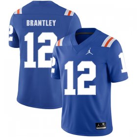 Wholesale Cheap Florida Gators 12 John Brantley Blue Throwback College Football Jersey