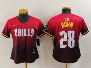 Women's Philadelphia Phillies #28 Alec Bohm Red 2024 City Connect Limited Jersey