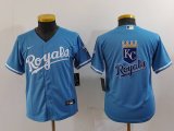 Cheap Youth Kansas City Royals Blank Light Blue Cool Base Stitched Jerseys