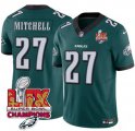 Cheap Men's Philadelphia Eagles #27 Quinyon Mitchell Green 2025 Eagles Logo Super Bowl LIX Patch New F.U.S.E. Vapor Untouchable Limited Football Stitched Jersey