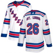 Wholesale Cheap Adidas Rangers #26 Martin St. Louis White Away Authentic Stitched NHL Jersey