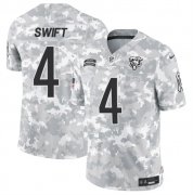 Cheap Men's Chicago Bears #4 D'Andre Swift 2024 F.U.S.E Arctic Camo Salute To Service Limited Stitched Football Jersey