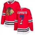 Wholesale Cheap Adidas Blackhawks #7 Tony Esposito Red Home Authentic USA Flag Stitched NHL Jersey