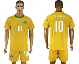 Wholesale Cheap Cote d\'lvoire #10 Gervinho Home Soccer Country Jersey