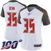 Wholesale Cheap Nike Buccaneers #35 Jamel Dean White Women's Stitched NFL 100th Season Vapor Untouchable Limited Jersey