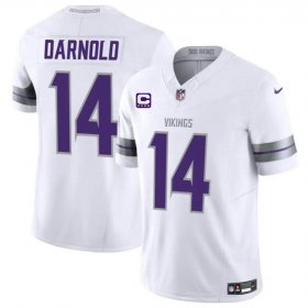 Cheap Men\'s Minnesota Vikings #14 Sam Darnold White 2024 F.U.S.E. With 4-Star C Patch Winter Warrior Limited Stitched Jersey