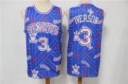 Wholesale Cheap Men's Philadelphia 76ers #3 Allen Iverson Blue Tear Up Pack Mitchell & Ness Swingman Jeresy