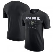 Cheap Men's Milwaukee Bucks Black Just Do It T-Shirt