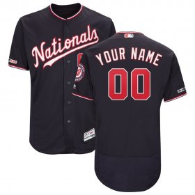 Wholesale Cheap Washington Nationals Majestic Alternate Authentic Collection Flex Base Custom Jersey Navy