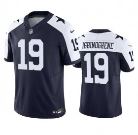 Men\'s Dallas Cowboys #19 Noah Igbinoghene Navy White 2023 F.U.S.E. Vapor Limited Football Stitched Jersey