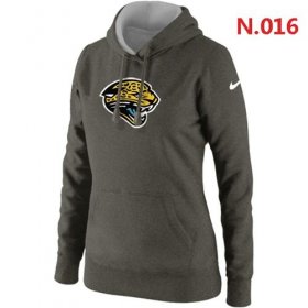 Wholesale Cheap Women\'s Jacksonville Jaguars Logo Pullover Hoodie Dark Grey