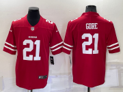 Wholesale Cheap Men's San Francisco 49ers #21 Frank Gore Red 2021 Vapor Untouchable Stitched NFL Nike Limited Jersey