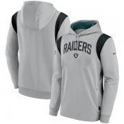 Wholesale Cheap Men's Las Vegas Raiders Gray Sideline Stack Performance Pullover Hoodie