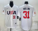 Cheap Men's USA Baseball #31 Cedric Mullins Number 2023 White World Classic Stitched Jersey