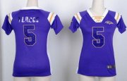 Wholesale Cheap Nike Ravens #5 Joe Flacco Purple Women's Stitched NFL Elite Draft Him Shimmer Jersey