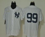 Wholesale Cheap Men's New York Yankees #99 Aaron Judge No Name White Throwback Stitched MLB Cool Base Nike Jersey