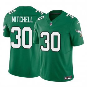 Cheap Men\'s Philadelphia Eagles #30 Quinyon Mitchell Kelly Green 2024 Draft F.U.S.E Vapor Untouchable Throwback Limited Football Stitched Jersey